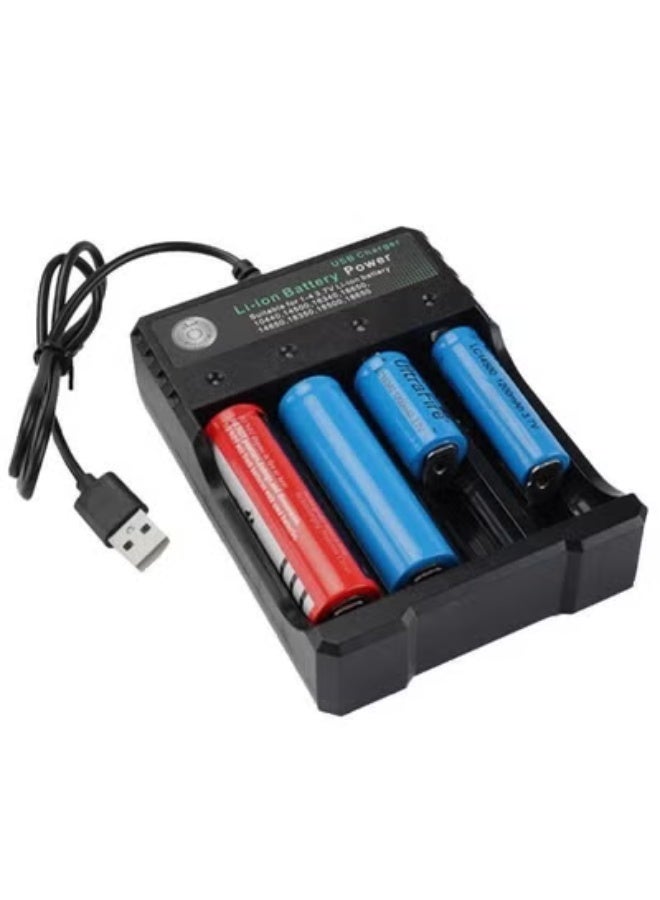 Chabeia 18650 Battery Charger 4-Bay 5V 2A for Rechargeable Batteries 3.7V Li-ion TR IMR 18650 14500 16340(RCR123) Red/Green Display (Not Battery) - Image 3