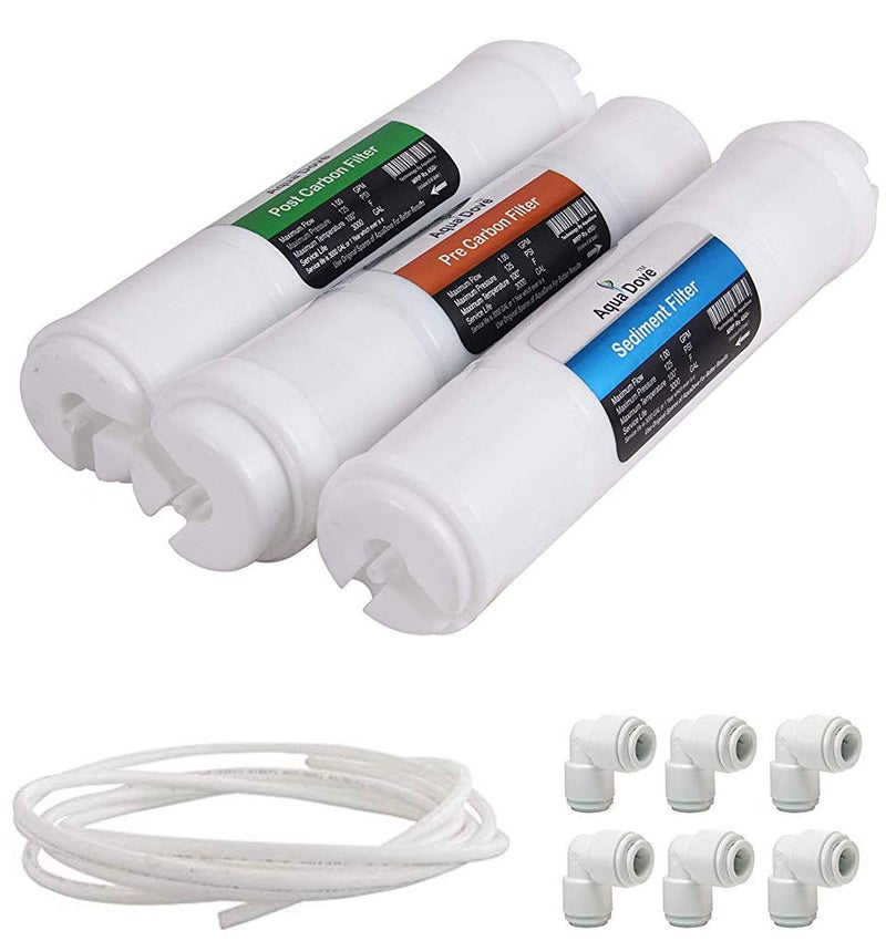 AQUADOVE AQUADOVE Universal Carbon Sediment Kit Premium Filter Set for RO Water Purifier Universal Compatibility for All Kind of RO UV UF Kitchen with Enhanced Carbon Filtration - Image 1