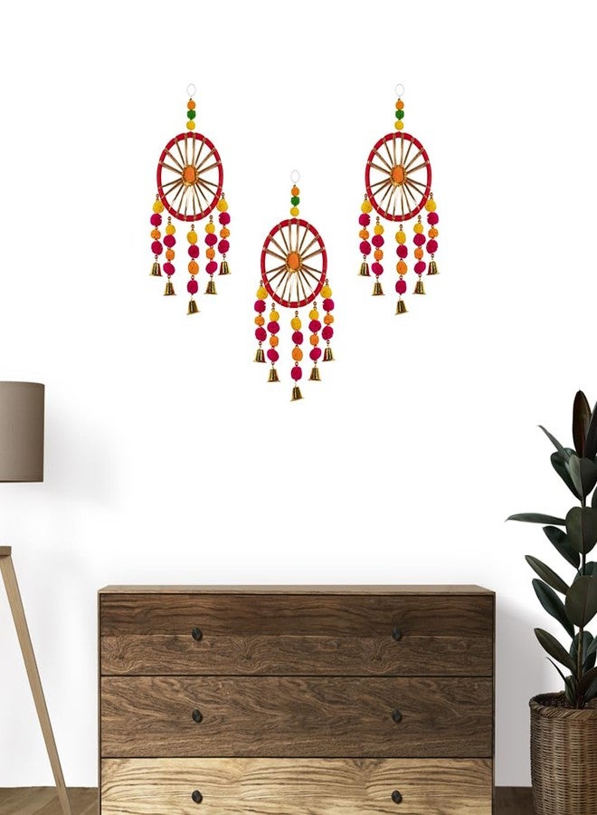 Kaameri Bazaar Wool Colorful Wall Decor And Door Hangings For Home Decoration | Festive Decoration | Balcony, Room, Temple Decoration | Pooja Room Decoration | Decorative Hanging Items | Pack Of 4 - Image 3