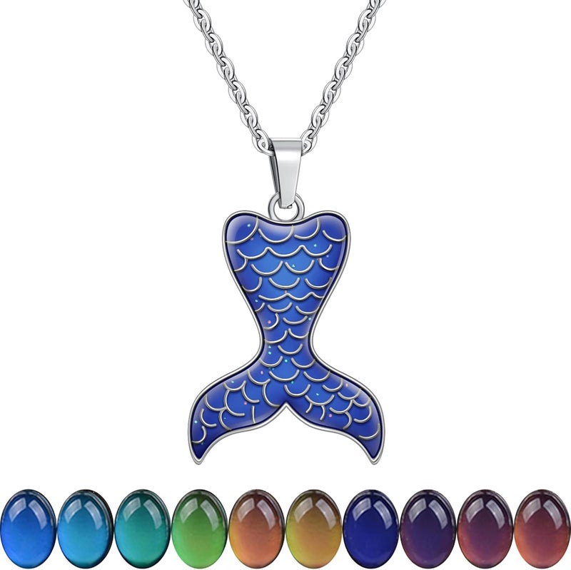 FM FM42 Temperature Sensing Color Changing Pendant Necklace with 19.29" Stainless Steel Rolo Chain - Image 1