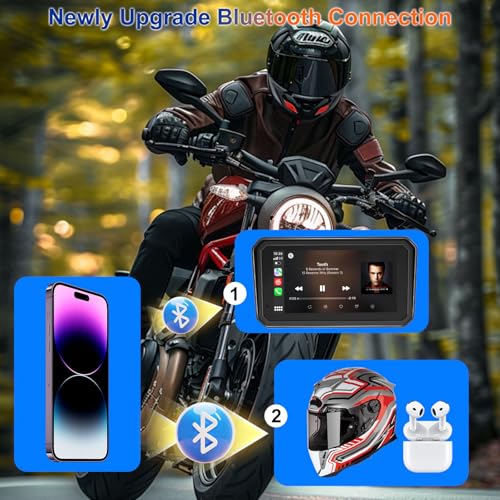LBW MT600 Pro Portable Motorcycle Dash Cam, Quick-Release Magnetic Bracket, Wireless Motorcycle CarPlay & Android Auto, Motorbike TPMS GPS Navigation, 6" IP67 Waterproof Touchscreen, Free 128G SD Card - Image 4