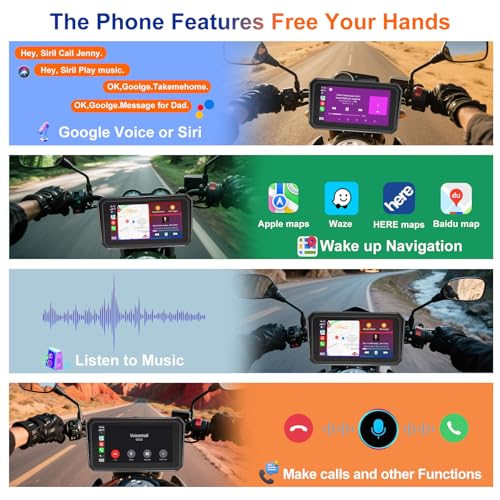 LBW MT600 Pro Portable Motorcycle Dash Cam, Quick-Release Magnetic Bracket, Wireless Motorcycle CarPlay & Android Auto, Motorbike TPMS GPS Navigation, 6" IP67 Waterproof Touchscreen, Free 128G SD Card - Image 3