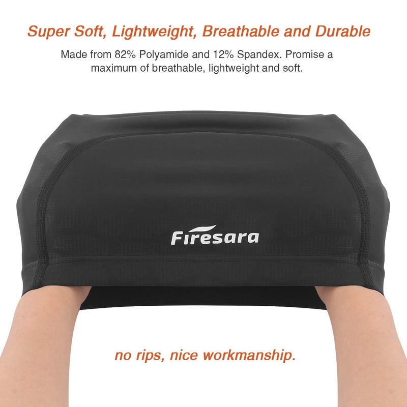 Firesara Fabric Swim Cap, High Elasticity Swimming Cap Keeps Hair Clean Breathable Fit Both Long Hair Short Hair, Swim Caps Woman Girls Men Kids One Size Hat - Image 5