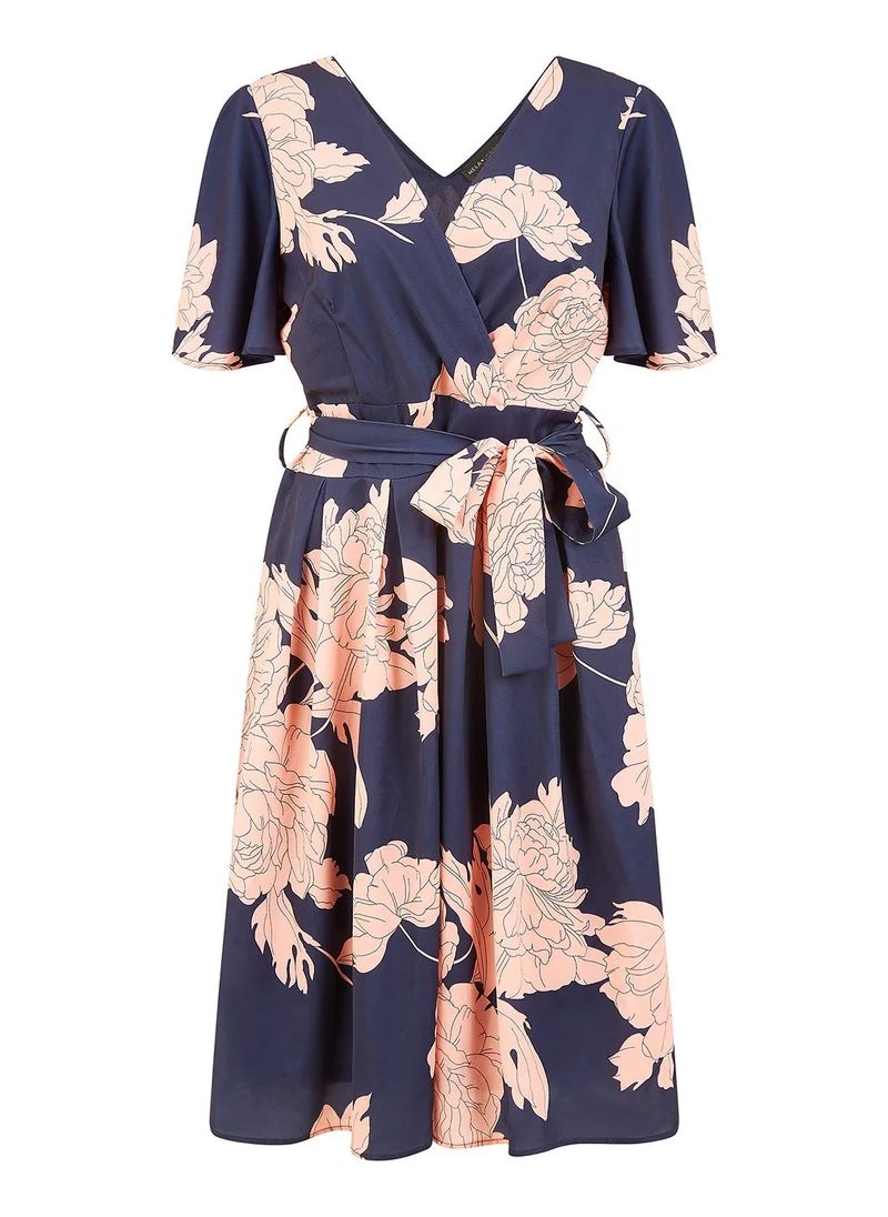 ميلا لندن Blossom Print Wrap Skater Dress