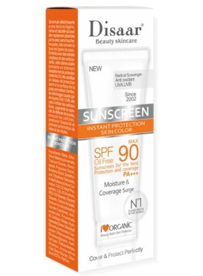 Disaar Set Of 3 Disaar Sunscreen, Disaar Moisturizing Sunblock 60 SPF 80 Ml ,  Diasaar Sunscreen Instant Protection Cream SPF 90 40g, Disaar Sunscreen Moisturizer And Brighten very High Protection SPF 90 50 gram - Image 3