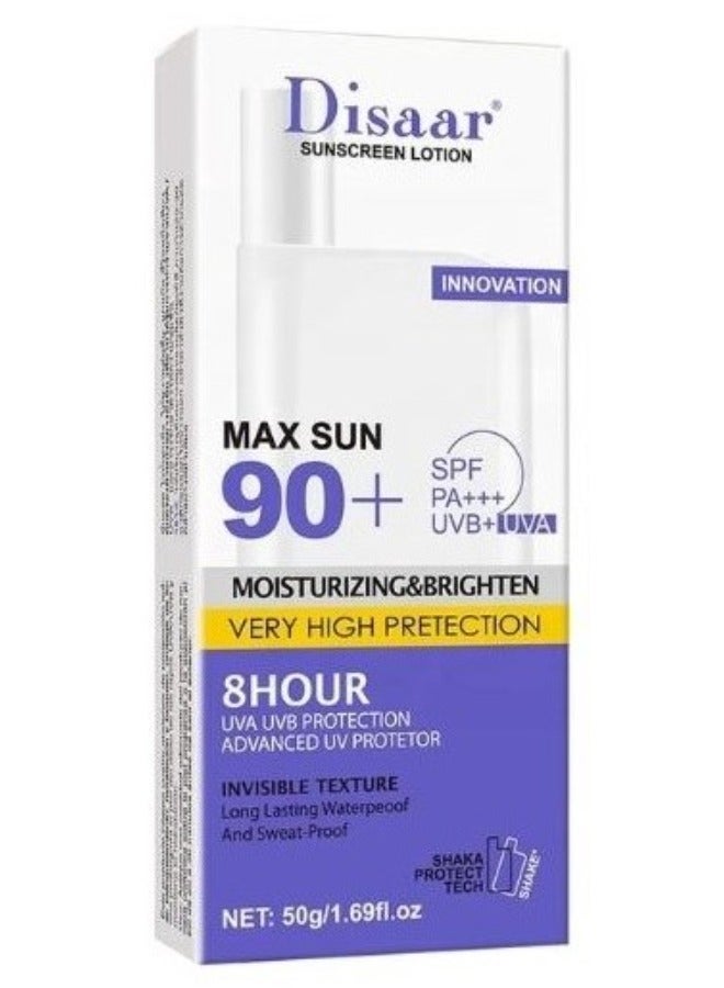 Disaar Set Of 3 Disaar Sunscreen, Disaar Moisturizing Sunblock 60 SPF 80 Ml ,  Diasaar Sunscreen Instant Protection Cream SPF 90 40g, Disaar Sunscreen Moisturizer And Brighten very High Protection SPF 90 50 gram - Image 4