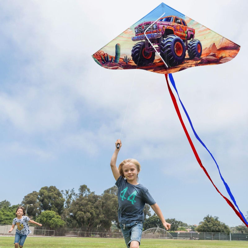HENGDA KITE Painting Series Delta Kite,for Kids and Adults,Easy to Fly,Excellent Fabric and Structure Design,The Pictures are Beautiful in high Definition,Suitable for Beginners(41x21) in, pink - Image 4