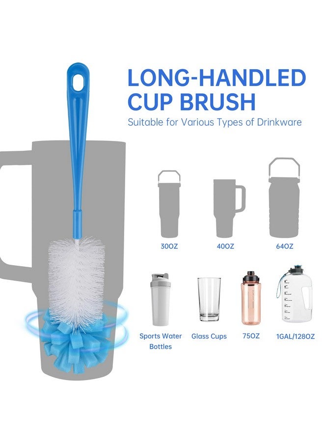 NiHome NiHome 8 Pack Bottle Brush Cleaning Kit for Stanley Tumbler, 12" Extra Long Straw Brushes, Long Handle Bottle Cleaner Brush with 4-in-1 Bottle Cap Cleaner Brush for Water Bottle, Baby Bottle - Image 1