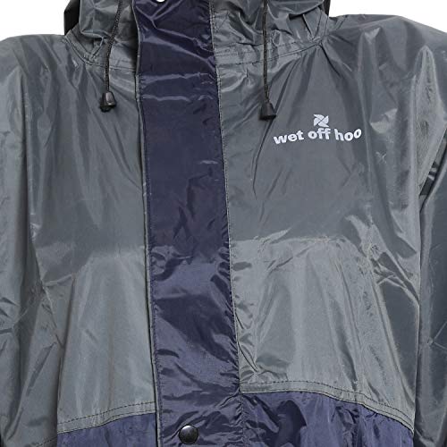 Wet Off Hood Rain Coats For Women Girls 10 Years Above Waterproof Best Raincoat(Navy-Grey, L) - Image 3