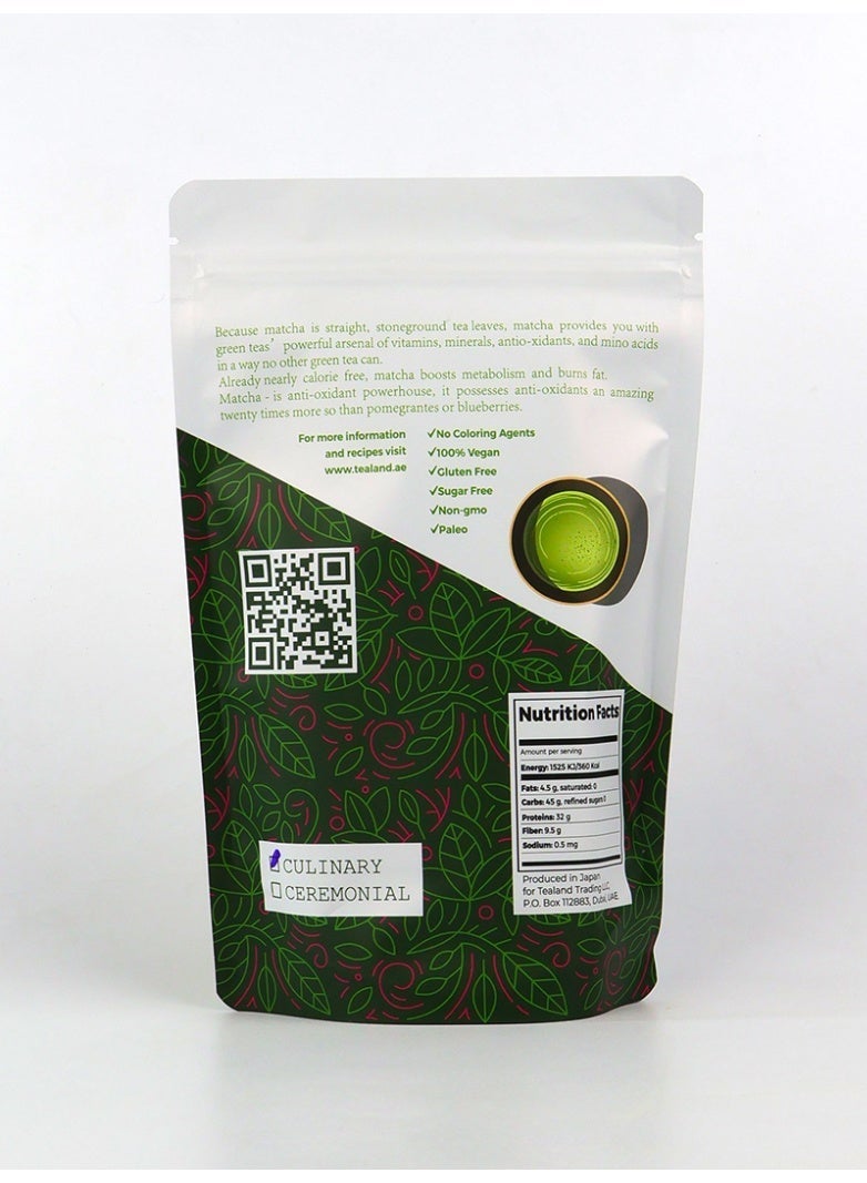 Tealand Premium Organic Matcha Green Tea Powder Japanese Origin Culinary 100g - Image 2