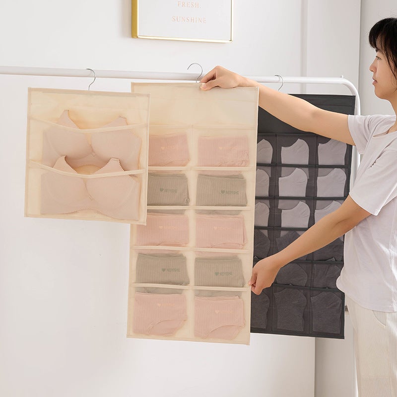 Nordic Style Storage Box Cotton And Linen Storage Hanging Bag Factory Wall-Mounted Storage Bag Underwear Hanging Pocket Storage Bag - Image 2