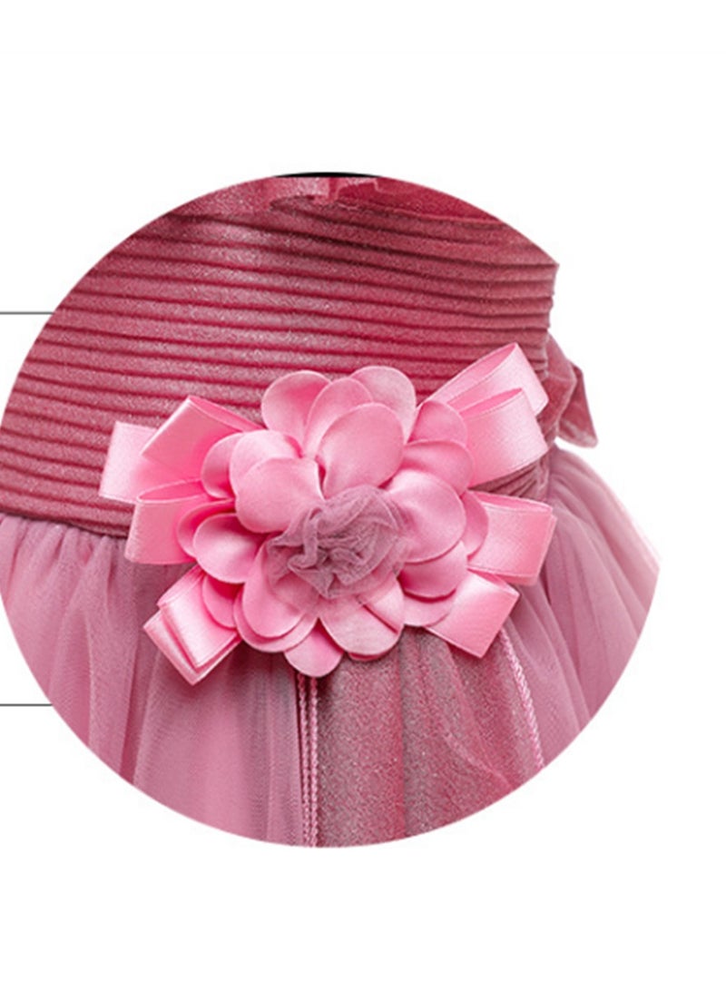 Girls princess dress tutu gauze atmospheric performance costume little girl flower girl wedding dress Costumes - Image 4