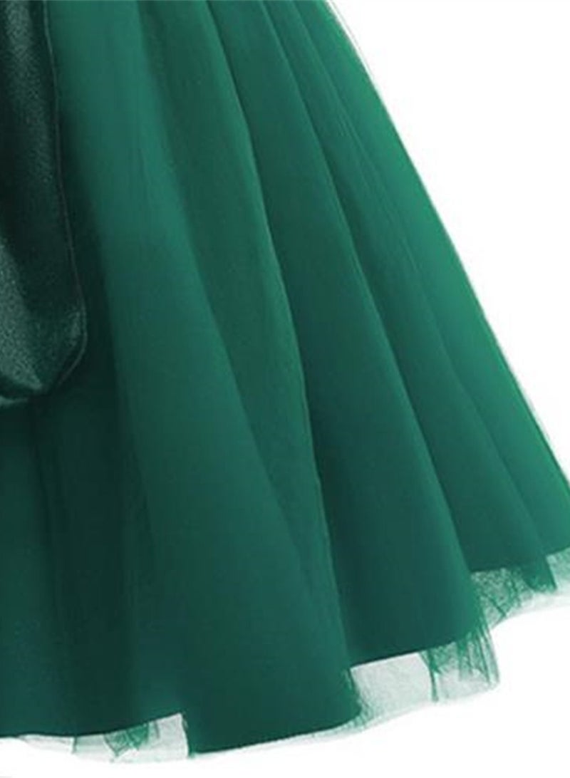 Girls princess dress tutu gauze atmospheric performance costume little girl flower girl wedding dress Costumes - Image 3