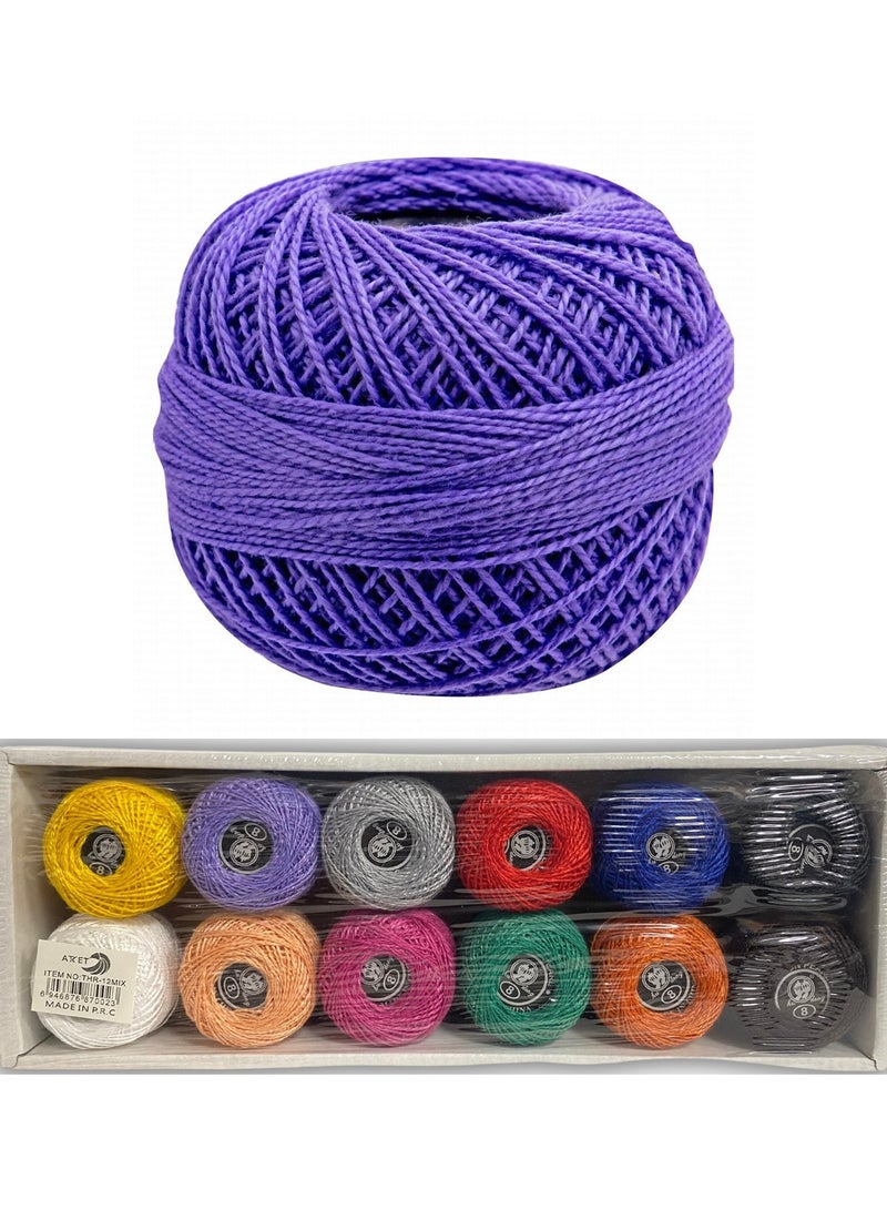 ATKET 12-Piece Sewing Thread For Art And Craft Assorted Colours