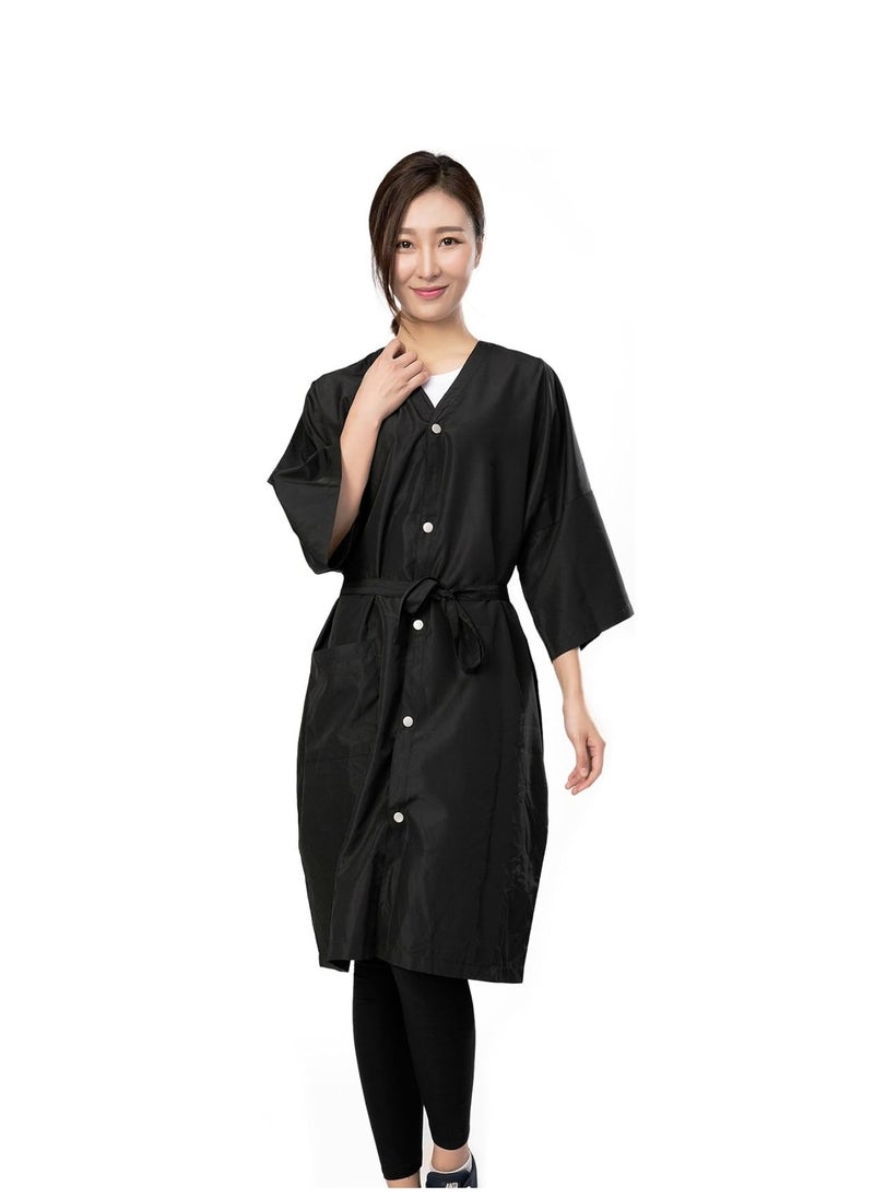 Perfehair PERFEHAIR Salon Client Gown Robes Cape, Hair Salon Smock for Clients- Kimono Style, 5 Snap Closures  - Image 2