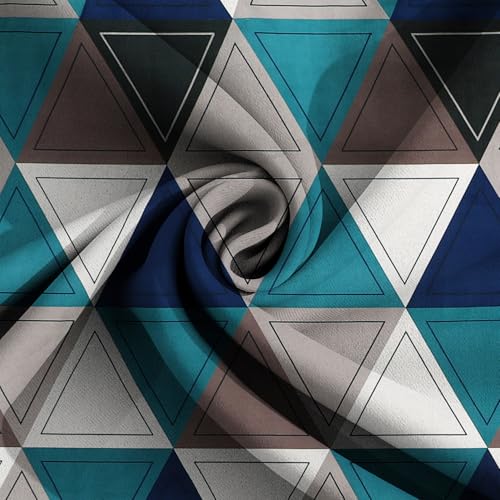 SHOMES Cotton Glace Cotton Elastic Fitted Geometric Bedsheet with 2 King Size Pillow Covers | Double Bed with All Around Elastic, Fits Upto 8 Inches Mattress, Size 72 x 78 Inches (Multicolor), 250 TC - Image 3