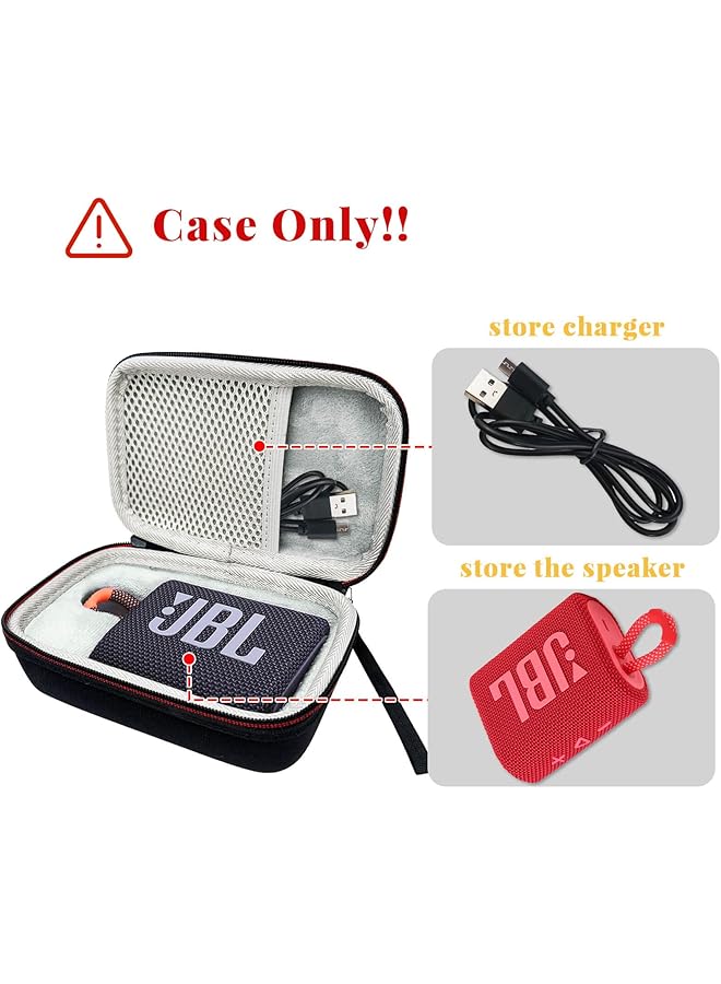 erorex Case For Jbl Portable Speaker Case Only! Hard Protective Travel Carrying Storage Case Bag Compatible With Charger And Usb Cable Go 3&2&Essential - Image 2