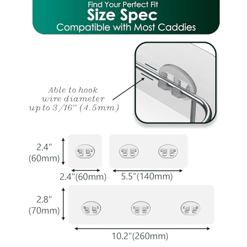 Jovware Upgraded Adhesive Hooks for Wall Mount, Self-Adhesive Corner Shelf Shower Caddy, Waterproof Bathroom & Kitchen, Wire Hook 12 Pack - Image 5