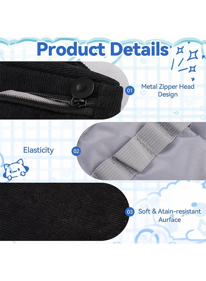 حقيبة أقلام رصاص كبيرة السعة، حقيبة تخزين من القماش، حقيبة أقلام تحديد، أدوات مكتبية بسيطة، رف حقيبة ظهر، هدايا للمدرسة الثانوية والمكتب وطلاب الجامعات والفتيات والبالغين والمراهقين - لون أسود - Image 4