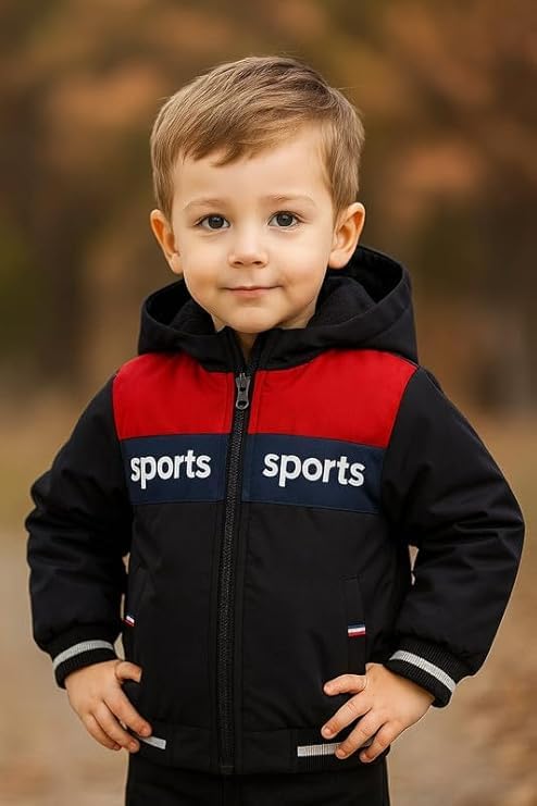 Krystle Kids Woolen Winter Jacket – Stylish Hooded Coat for Boys, Cold Weather Wear (Red,2-3 Years) - Image 2