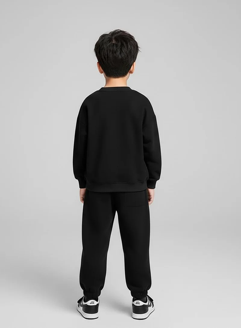 بيبي كلو طقم رياضي شتوي كلاسيكي أسود للأولاد