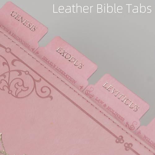 UPAFEXXI-Leather Bible Tabs with Book Summaries, Tooled Bible Tabs for Women and Men(Rose Gold Foil Lettering) Large Print Stickers, Easy to Read and Apply, 80 Chapters Labels for Easy Navigation - Image 4
