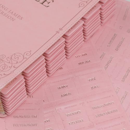 UPAFEXXI-Leather Bible Tabs with Book Summaries, Tooled Bible Tabs for Women and Men(Rose Gold Foil Lettering) Large Print Stickers, Easy to Read and Apply, 80 Chapters Labels for Easy Navigation - Image 5