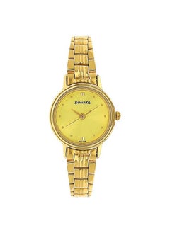 Sonata Round Shape Metal Analog Wrist Watch 8096YM02 23mm Golden  - Image 5