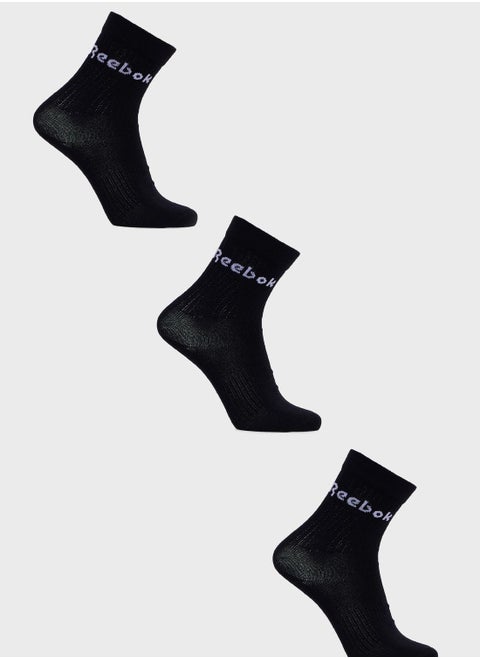 3 Pack Of Act Core Mid Crew Sock