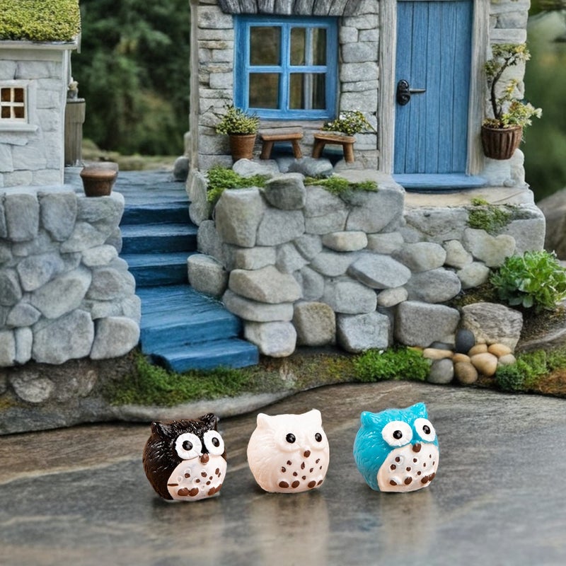15pcs Owl Figurine: Resin Mini Owls Miniature Animal Figure Tiny Bird Statue Accessories Landscape Plant Pot Bonsai Craft Decor - Image 5