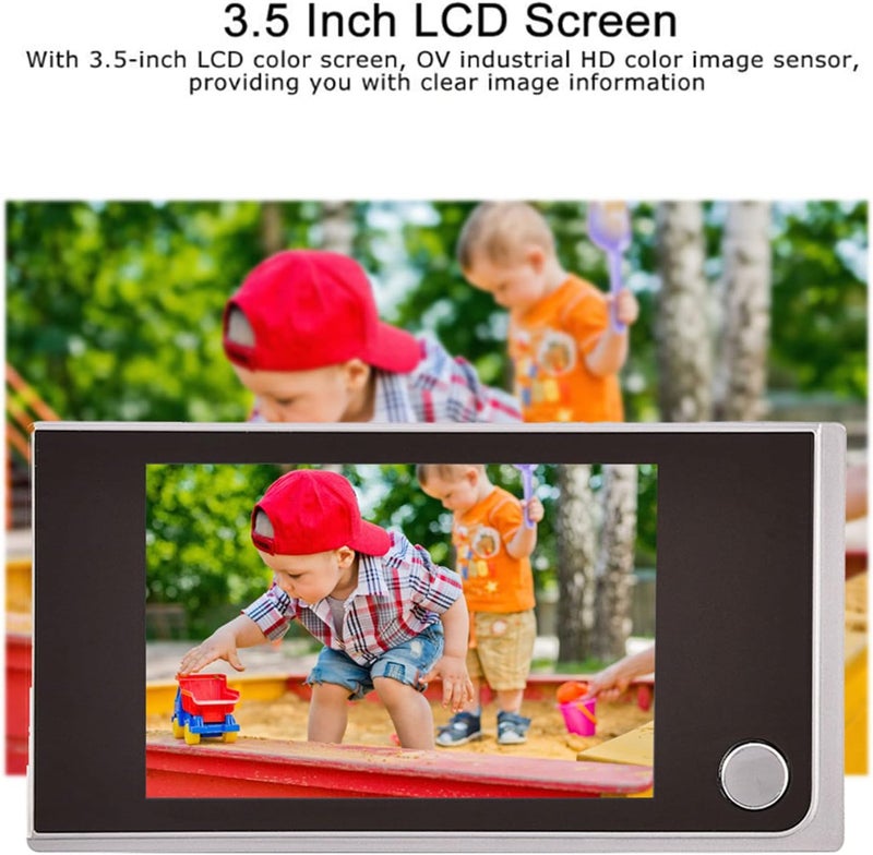 Socobeta كاميرا أمنية ذكية صغيرة بمشاهد رقمي لعين الباب بدقة HD شاشة LCD داخلية 3.5 بوصة - Image 2