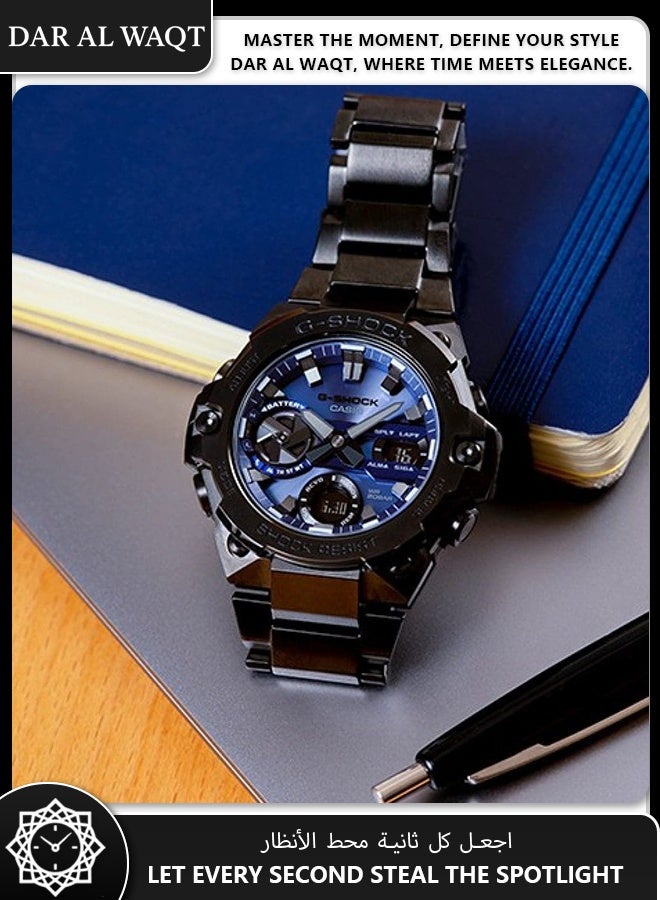 كاسيو ساعة كاسيو G-STEEL GST-B400BD-1A2 للرجال - رقيقة للغاية 12.9mm كربون جوهر الحرس ، اتصال بلوتوث ، تعمل بالطاقة الشمسية ، غطاء مطلي بالأيون والفرقة ، مقاومة للصدمات ، مقاومة للماء 200M - Image 3