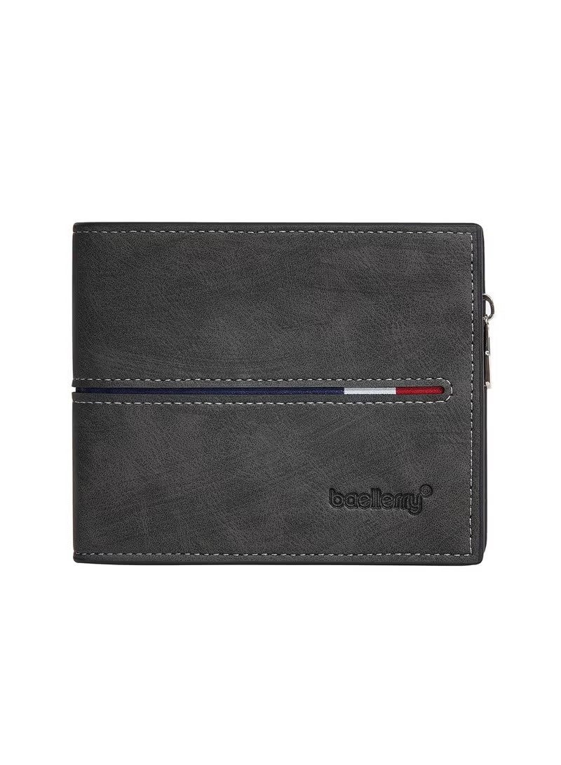 baellerry Leather Wallet for Men, Secure Zippered Wallet with RFID Blocking, Custom Birthday Gifts for Men, Son, Grandpa, and Boyfriend, Wedding, Anniversary, Graduate--Black - Image 5