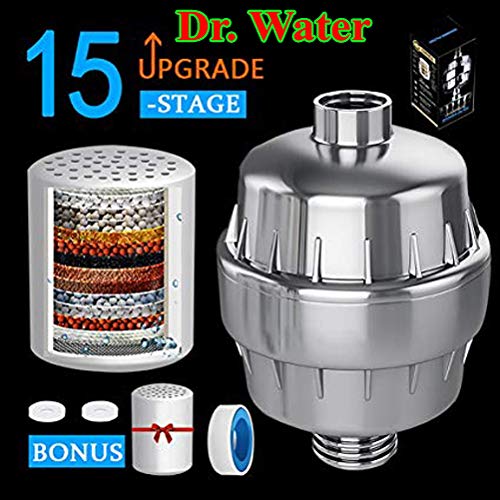 DR.WATER Dr. Water Shower Filter and Taps Hard Water Purifier for Kitchen and Bathroom, Chrome, 15 Stage - Image 2