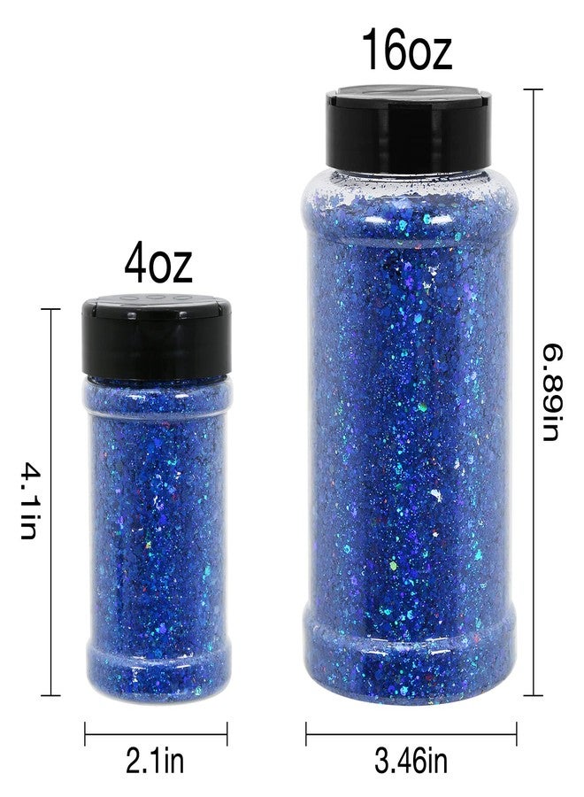 TORC 4 OZ Royal Blue Holographic Glitter 4 Ounce Mix Chunky Glitter Bulk for Resin Craft Cosmetic Art Festival Decoration - Image 4