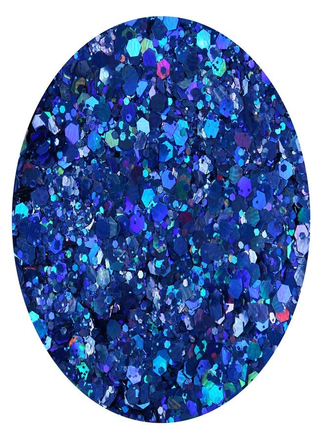 TORC 4 OZ Royal Blue Holographic Glitter 4 Ounce Mix Chunky Glitter Bulk for Resin Craft Cosmetic Art Festival Decoration - Image 2