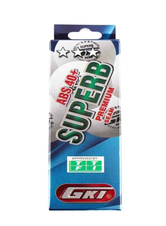 GKI Plastic Superb Table Tennis Balls Pack of 3, Multicolour - Image 1