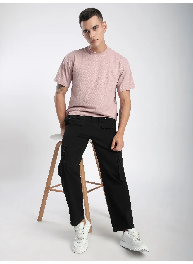 Beyoung Black Patch Pocket Cargo Pants