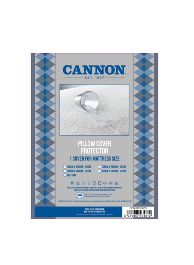 Cannon 2-Piece Waterproof Pillow Cover Protector Set White 50 X 75Cm Cnon Ppq2Pcs - Image 3