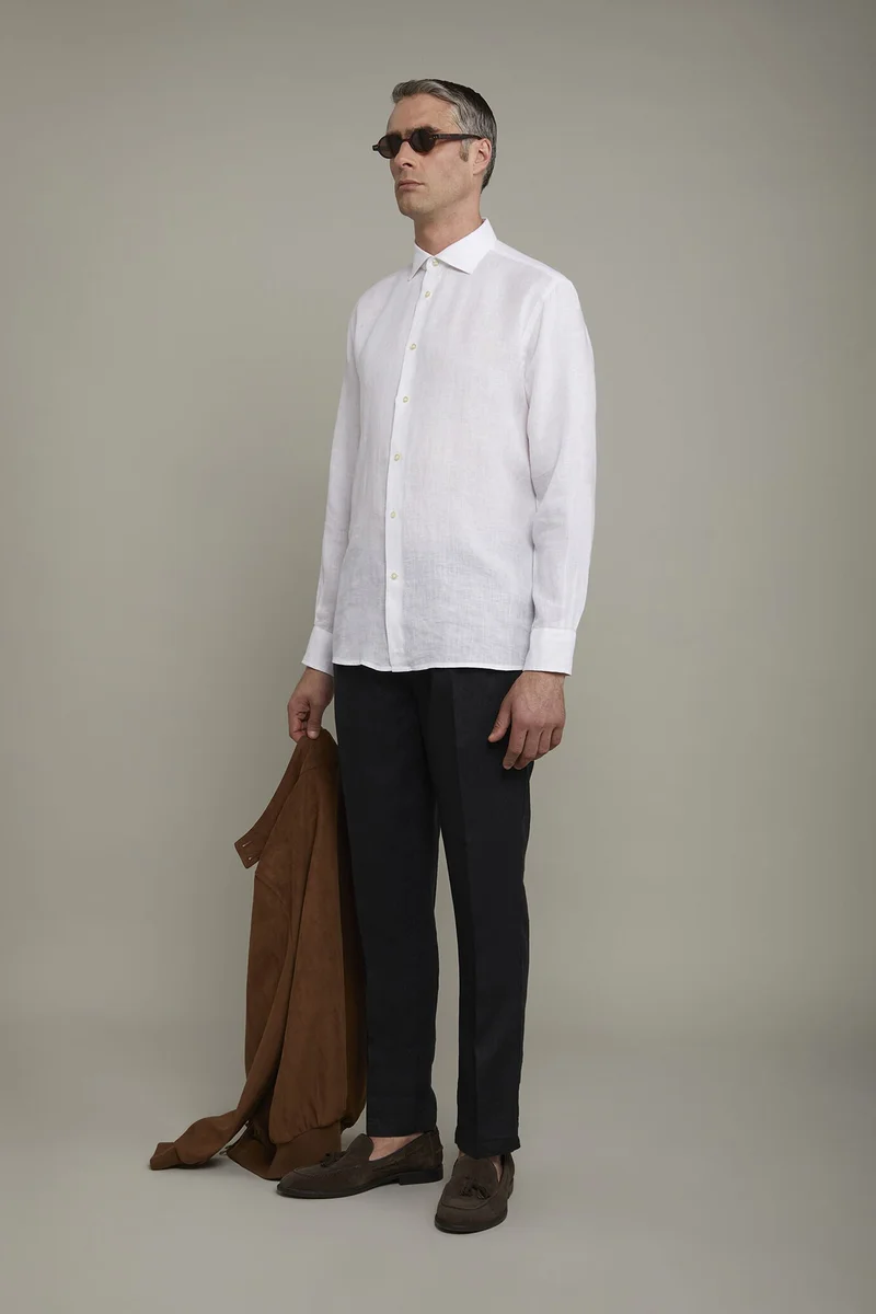 Doppelganger  Men's casual shirt classic collar 100% - White for Men | Best Price UAE