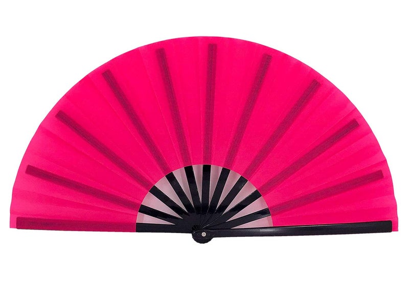 STHUAHE Large Folding Fans Rave Hand Clap Fan Popping Fan for Line Dancing, Big Foldable Clacking Fans for Boots On The Ground Dance Festival, Dancing, Performance (Rose Red) - Image 2