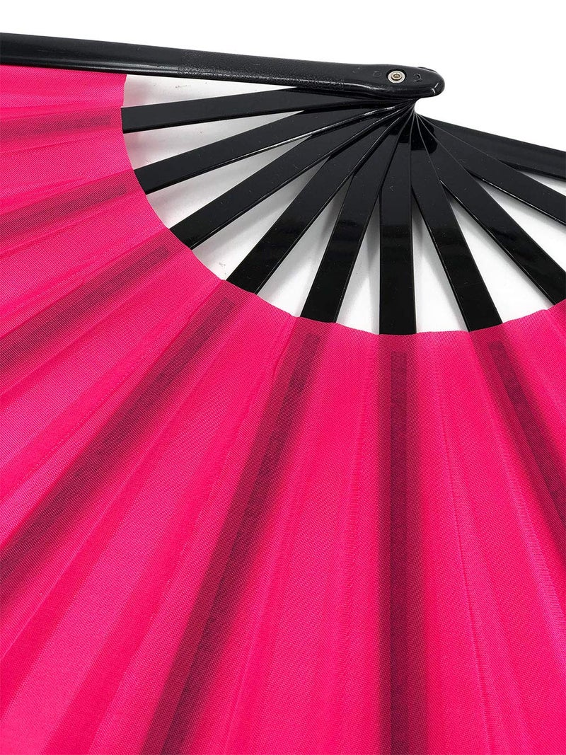 STHUAHE Large Folding Fans Rave Hand Clap Fan Popping Fan for Line Dancing, Big Foldable Clacking Fans for Boots On The Ground Dance Festival, Dancing, Performance (Rose Red) - Image 4