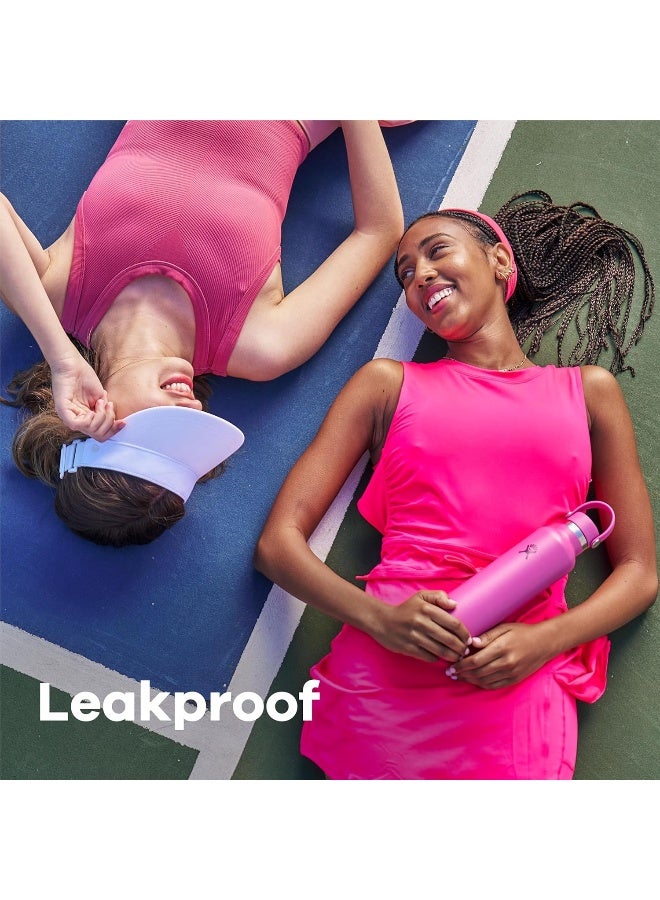 Hydro Flask زجاجة ماء هايدرو فلاسک ترافلر - 620 مل مع مقبض وقشة قابلة للطي - فولاذ مقاوم للصدأ معزول - وردي - Image 5