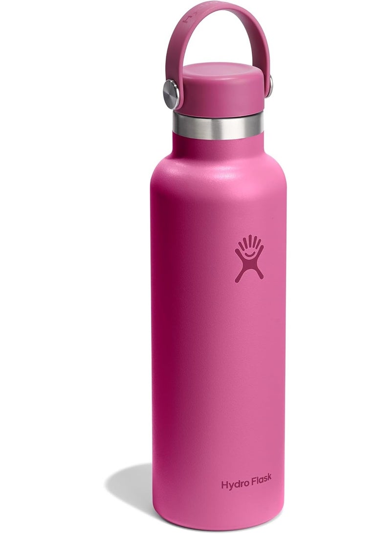Hydro Flask زجاجة ماء هايدرو فلاسک ترافلر - 620 مل مع مقبض وقشة قابلة للطي - فولاذ مقاوم للصدأ معزول - وردي - Image 2