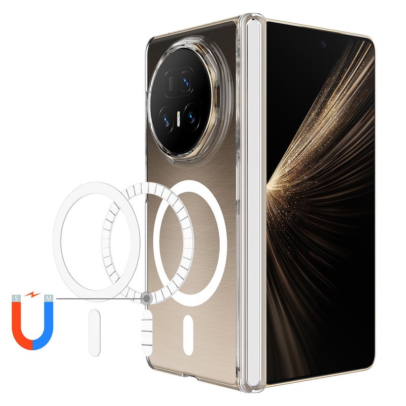 erorex For Honor Magic V5 Scratchproof PC Magnetic Shaft MagSafe Phone Case(Transparent) - Image 3