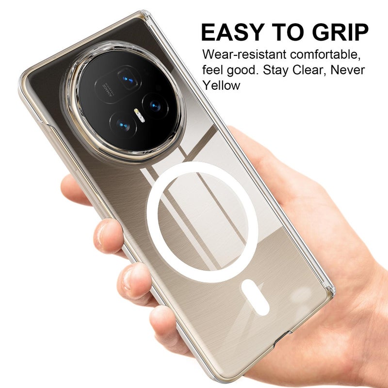 erorex For Honor Magic V5 Scratchproof PC Magnetic Shaft MagSafe Phone Case(Transparent) - Image 4