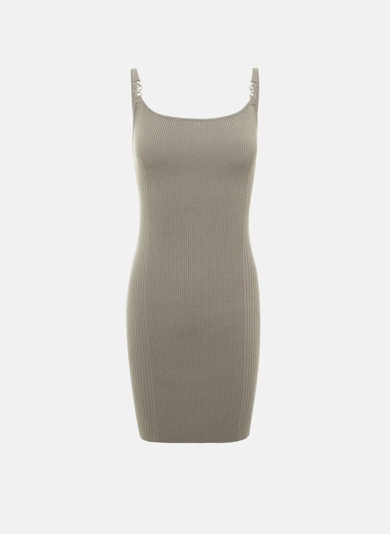 ليتشي فستان جيرسي قصير مع ديكور حزام