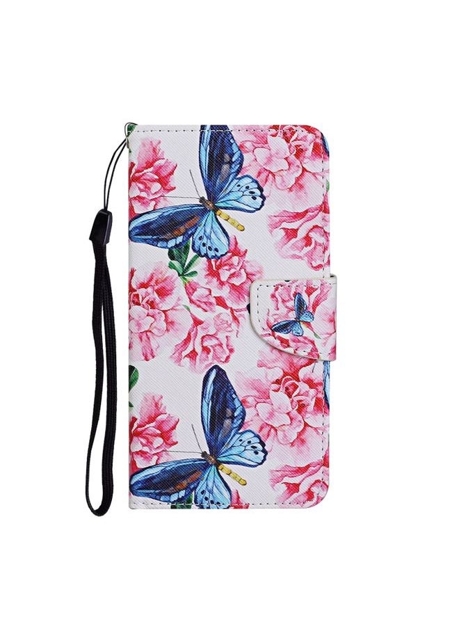 HuHa Case Cover For Realme 5i Colored Drawing Pattern Horizontal Flip Leather Case with Holder & Card Slots & Wallet Butterfly and Flowers 