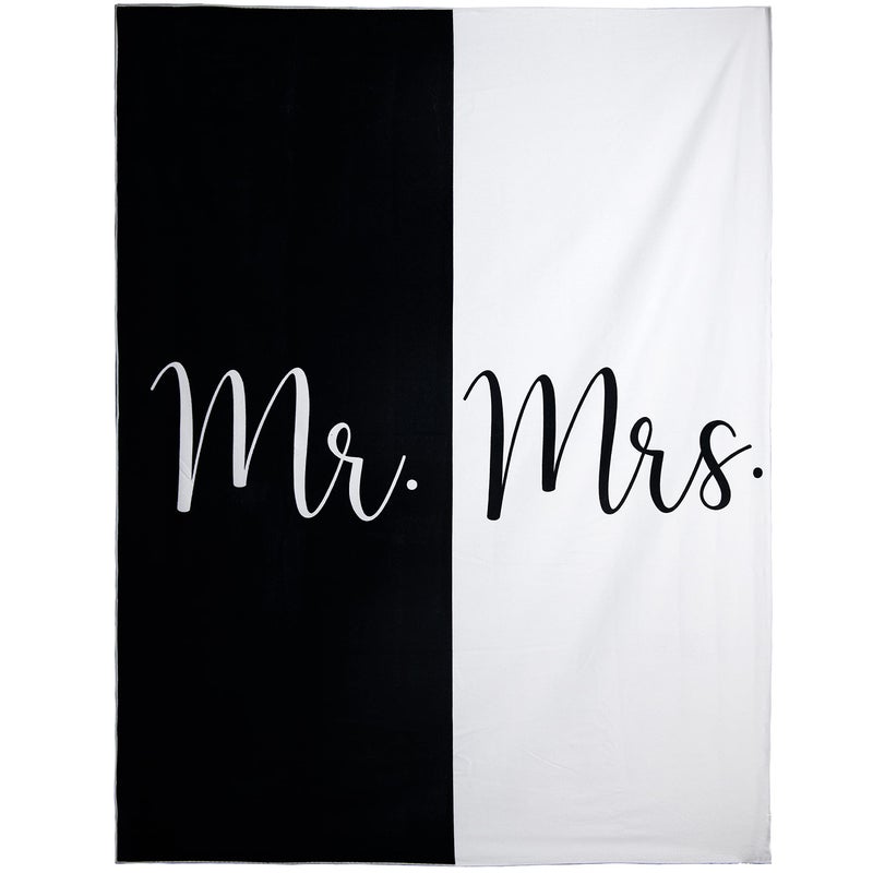 Ethisa Mr and Mrs Beach Towel Honeymoon Just Married Towel For Beach Wedding Gift for Newlywed Couple Shareable Bride and Groom Towel Set Thin Travel Friendly His and Her Beach Towel 78x59