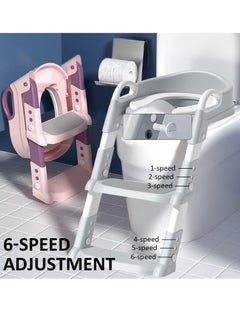 Gonice Kids Potty Training Seat with Steps,Adjustable Toddlers Potty Toilet Trainer,Toilet Ladder Seat, Folding Children's Toilet Training with Steps Non Slip & Space Efficient for Boys Girls，Grey  - Image 2